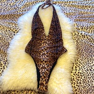Meshki Leopard High waist one piece